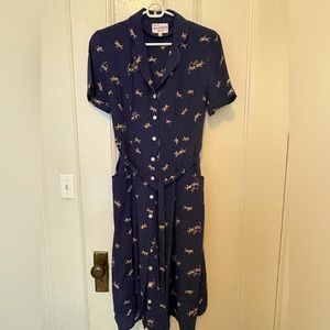 HVN silk button-up midi dress